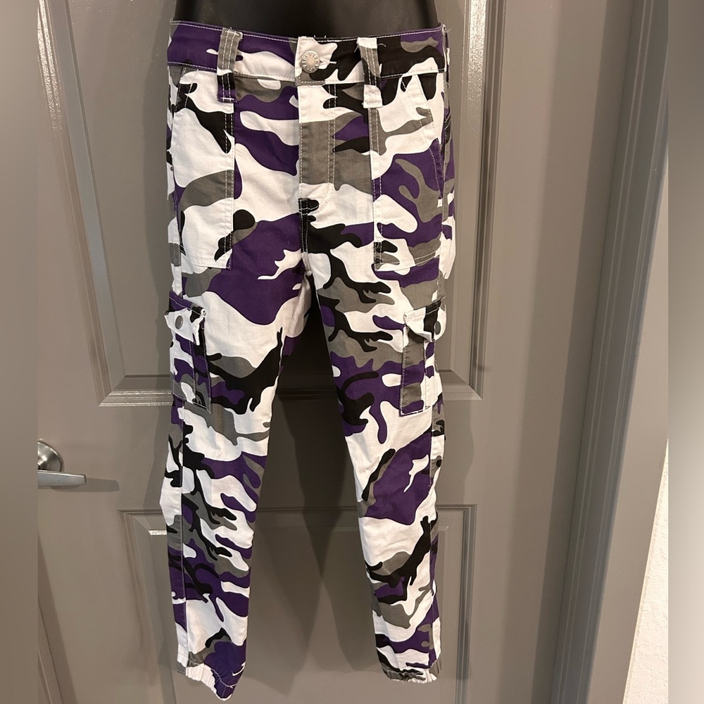 Purple Camo Cargo Joggers